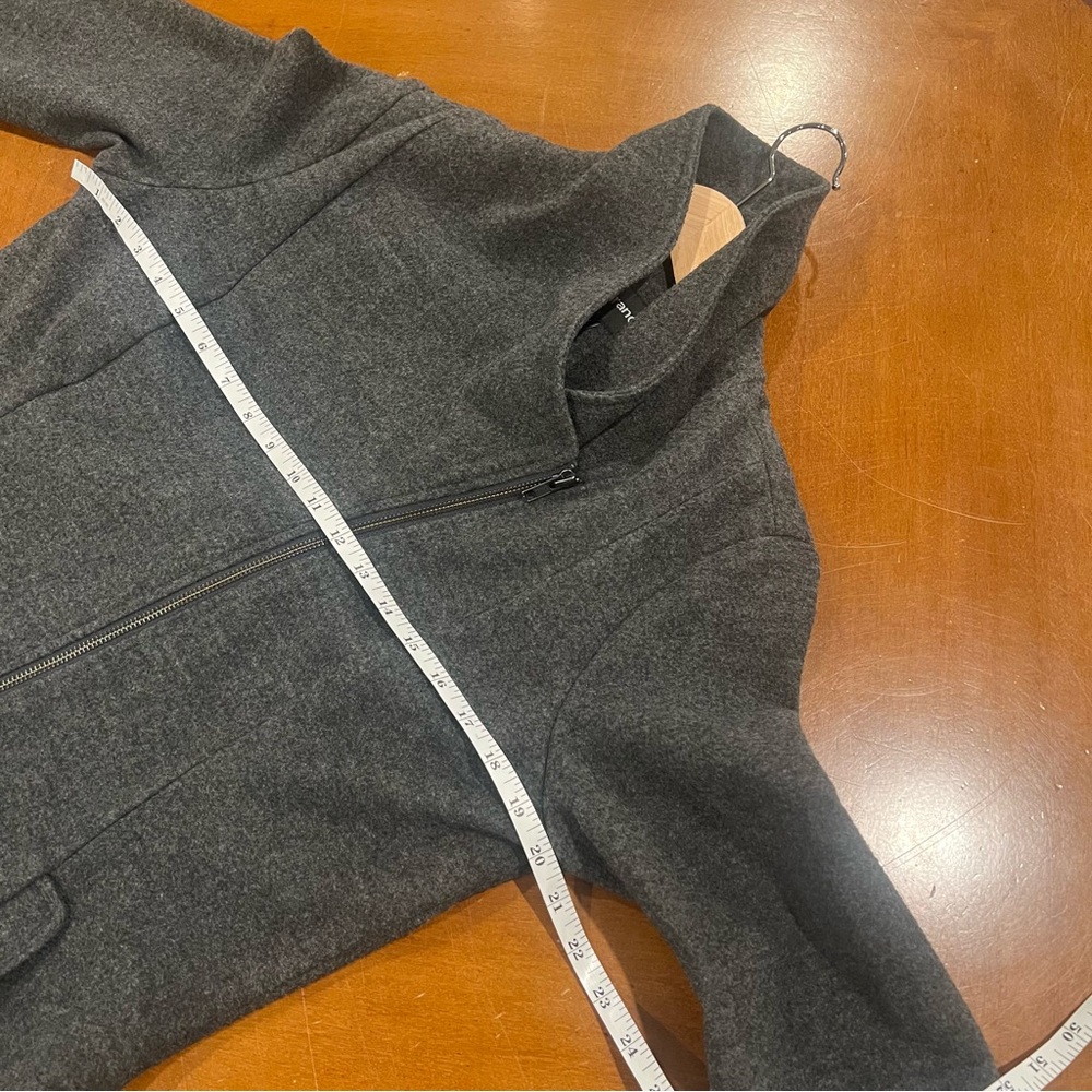 Betabrand Crossover Jacket Charcoal Gray Medium Above Knee Asymmetrical Zip - Picture 13 of 16